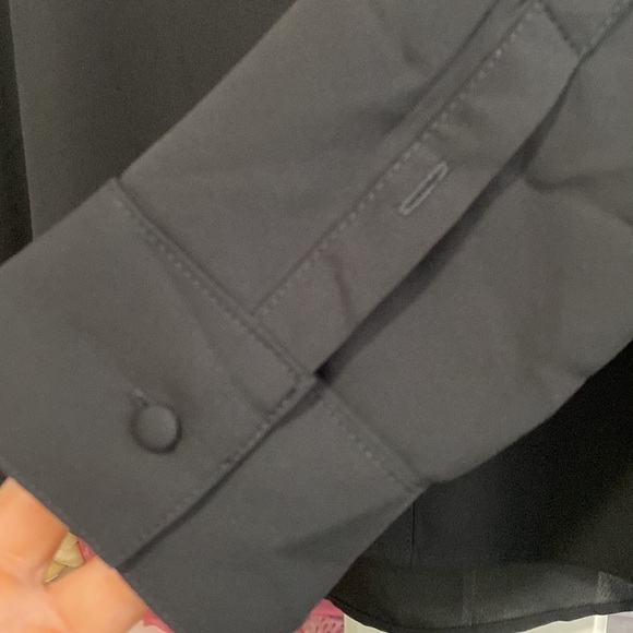 Express Black Portofino V-Neck Button Front Detail Blouse Top Shirt Fall Boho - Picture 13 of 16